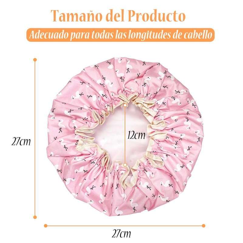 3 Piezas - Gorras para Baño, Reutilizable Gorros para Regadera,