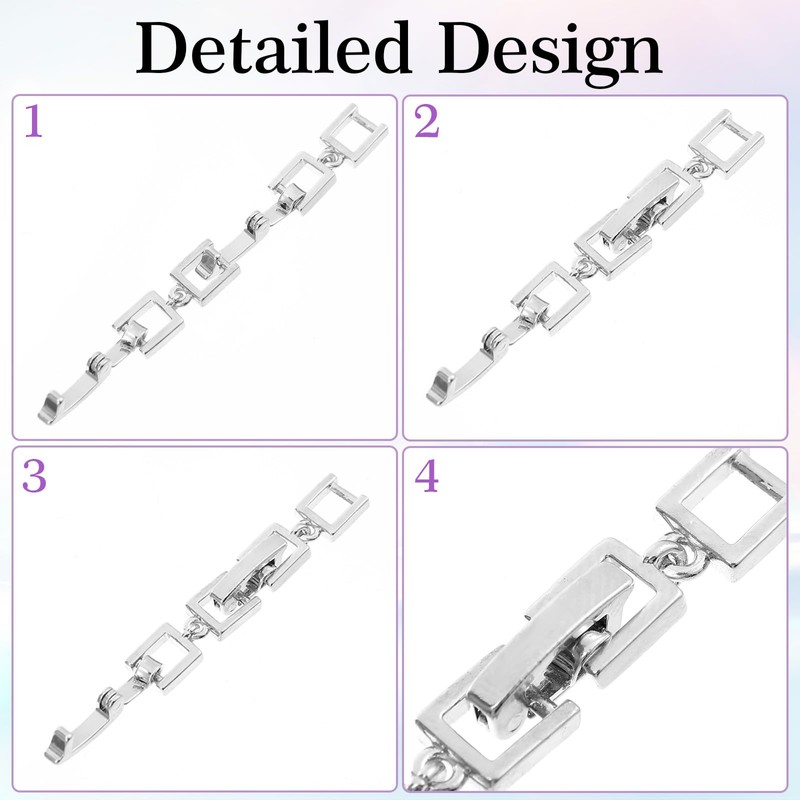 6Pcs Necklace Extender Silver Foldover Silver Jewelry Clasps Necklace Stacker