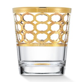 Lorren Home Trends Infinity Gold Ring Double Old Fashion, Set of 4