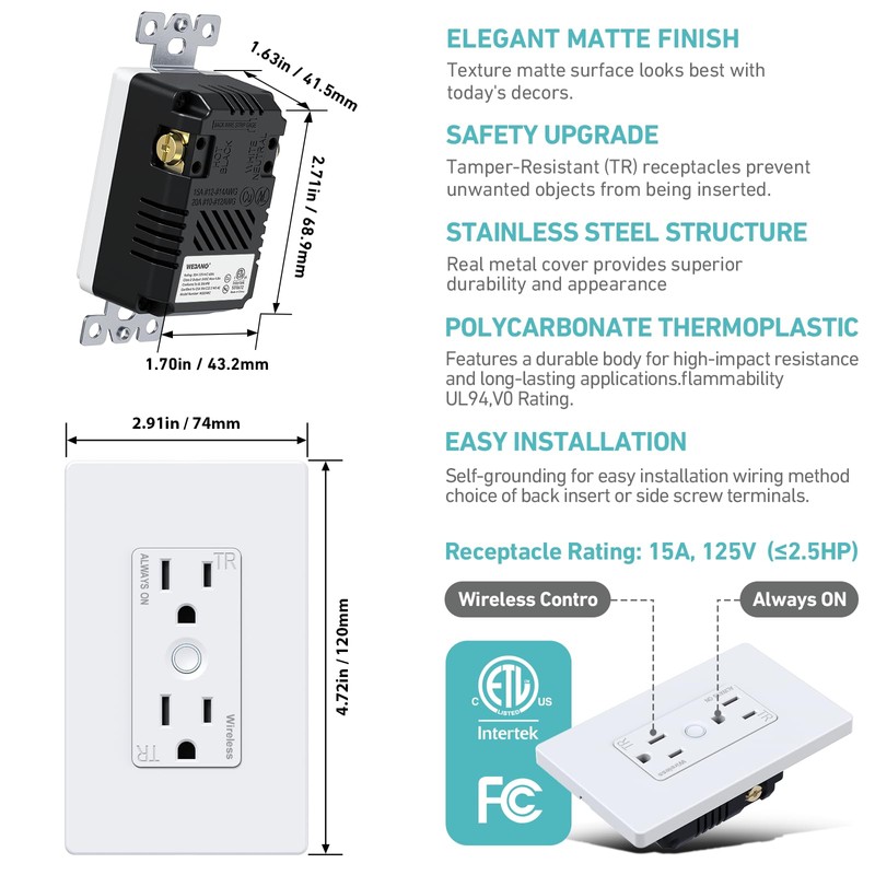 WEBANG Garbage Disposal Wireless Switch Kit, Sink Top Waste Disposer