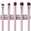 GUIGUDESN 5Pcs Pink Eyeshadow Brush Set, Premium Synthetic Bristles, Aluminum
