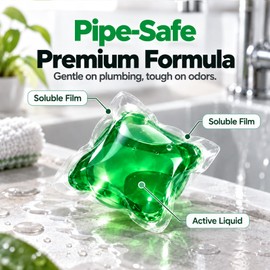 Drain Deodorizer Pods, 30 Count Capsules Bio-Enzyme Sewer Pipes Capsules, Continuous Fresh Fragrance, Smelly Drain Cleaner, Sewer Pipes Capsules, for Sinks, Showers & Pipes
