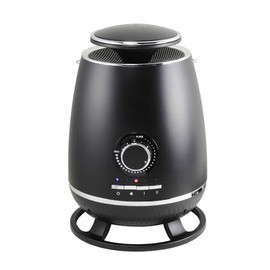 Comfort Zone CZ360BK 360° Ceramic Heater with Safety Tip-over Switch, Black for Home, Office, Bedroom