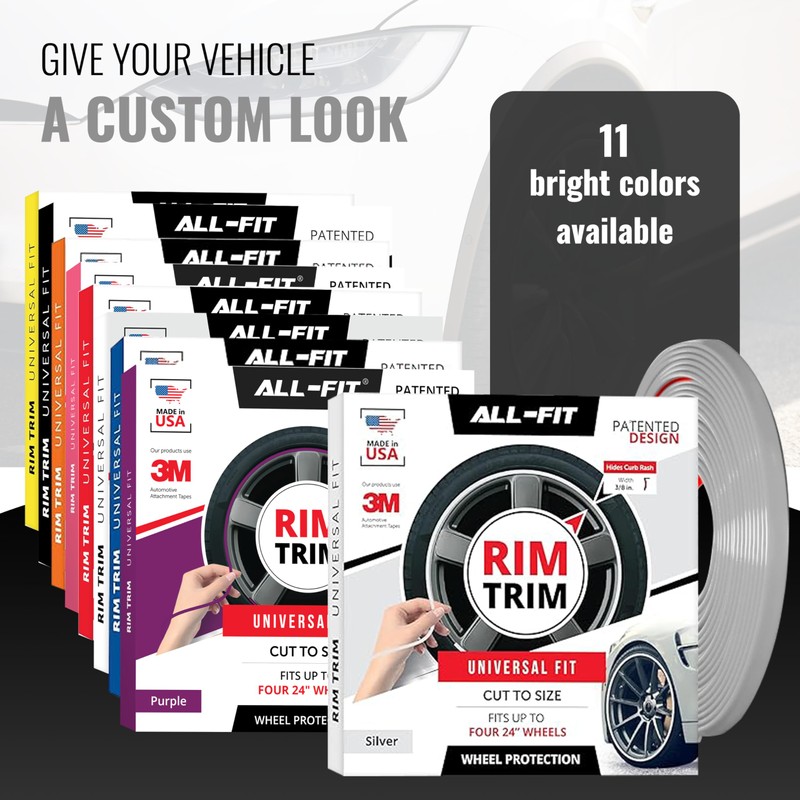 All-Fit Rim Trim Wheel Protection Strips for Curb Rash Prevention