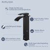 Airuida Vessel Sink Faucet Matte Black, Tall Waterfall Bathroom Faucet,