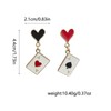 Queen of Hearts Earrings Red Heart Poker Drop Earrings for