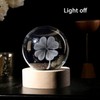 DUQGUHO Four Leaf Clover Crystal Ball 3D Globe Figurine 2.4inch