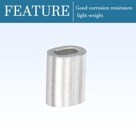 QUARKZMAN 5 mm Aluminium Sleeve Clamps x 100 Pieces Single Hole for 1 mm Wire Rope and Cable Line [Silver Tone]