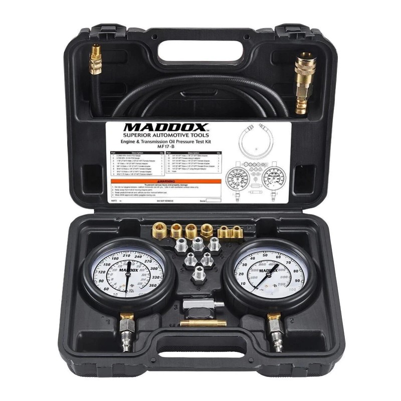 Maddox New Automotive Engine Transmission Oil Pressure Tester Gauge Diagnostic