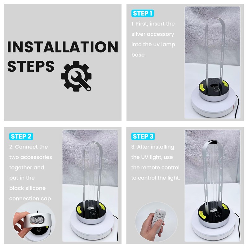 ZETAWALE UV Light Sanitizer, 100W Ultraviolet Lamp with Remote Control