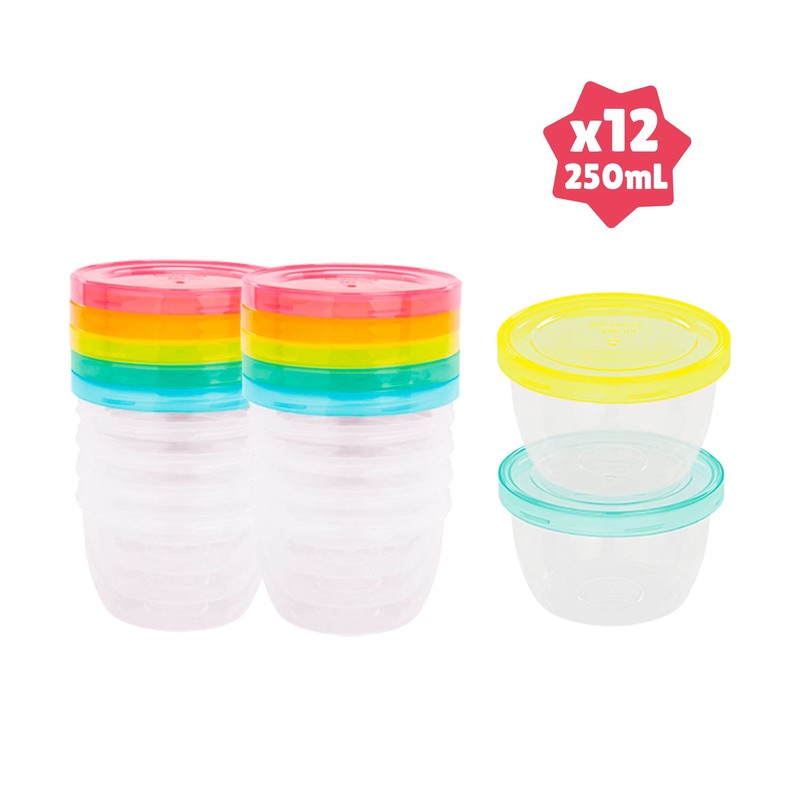 Badabulle Badabowls Storage Container for Baby Porridge, Set of 12,