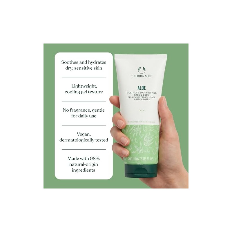 The Body Shop Aloe Multi-Use Soothing Gel, 6.76 Fl Oz