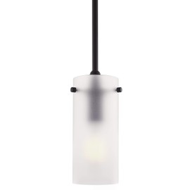 Linea di Liara Effimero Modern Matte Black Pendant Light Fixtures Over Kitchen Island Sink Lighting Ceiling Hanging Farmhouse Mini Metal Industrial Pendant Lighting Small Frosted Glass Shade