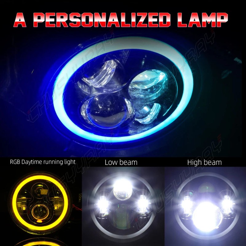 CHUSYYRAY DOT 7inch Motorcycle LED Headlight Hi/Lo Beam for Honda