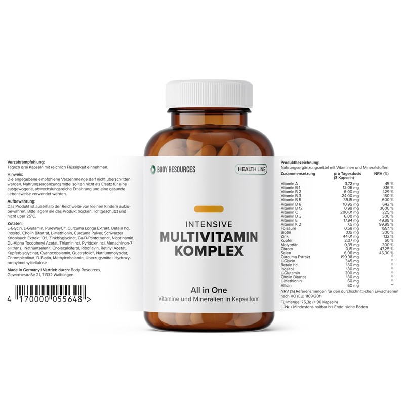 Intensive Multivitamin Complex 700 mg I High Dose Premium Capsules