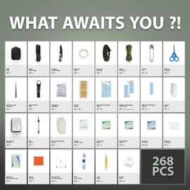 ASA Techmed Survival Tactical First Aid Kit - Emergency Trauma Kit, IFAK Med Kit for Medical and Survival Emergencies, Ideal for Hunters, Hikers, Preppers, Fishing, and Outdoor Activities (Black)