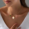 TINGN Gold Letter Birthstone Necklace for Women, 14K Gold-Plated 12
