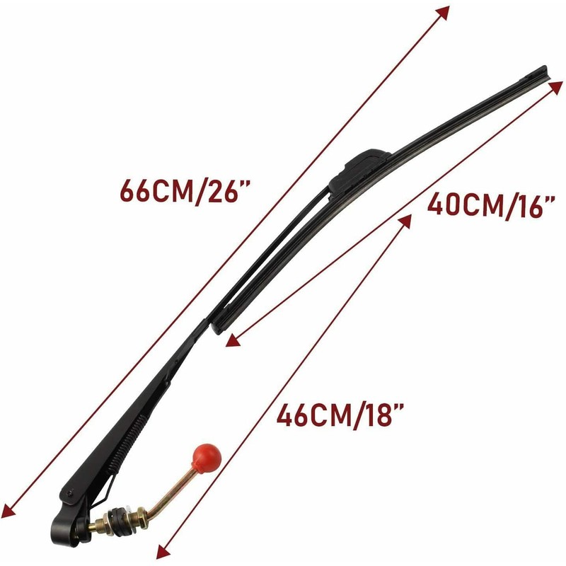 15.7" UTV Manual Windshield Wiper,Chikia Wiper for Can Am,Hisun,CFMOTO,golf cart,Polaris