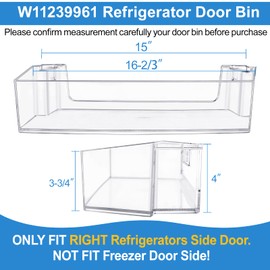 UPGRADED W11239961 Refrigerator Door Shelf Replacement Compatible with Whirlpool Refrigerator Door Shelf Parts W10900538, WRS321SDHZ01, WRS315SDHZ08, WRS315SDHM01, WRS325SDHZ01, WRS321SDHZ08 Shelves