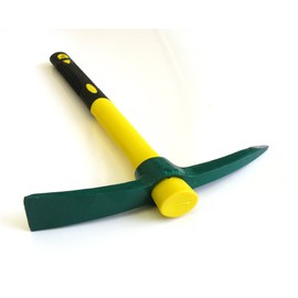 Ergonomic Solid Aim Mid Sized Hand-Held Pick Mattock Classic Digging Tool, Heavy Duty Extra Thick Steel Pickaxe with Heavy Duty Handle (15inch Overall in Length With 1.5" x 10" Steel Blade.)