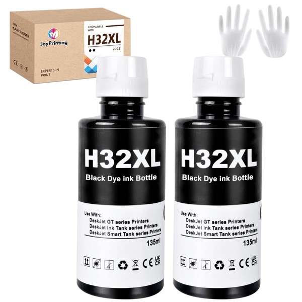 JoyPrinting Refilled Ink Replacement for HP 32XL Black Ink Compatible