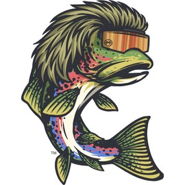 STICKY DUDE Trout Mullet Sticker Fishing Sticker, 5 inches - Yeti Cup Vinyl Waterproof Decal Car Laptop Wall Window Bumper Sticker