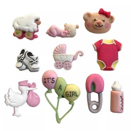 Buttons Galore Baby Girl Theme - 4424 - Buttons Galore Embellishments - Craft Sewing Scrap