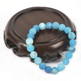 XKUZRWE Natural Weathered Stone Colorful Bracelet 8mm Stretch Beaded Bracelets for Women Birthday Christmas Girlfriend Valentine's Day Jewelry Gifts (Blue)