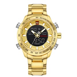NAVIFORCE Men Sport Outdoor Waterproof Electronic Movement Analog Wristwatch (Gold)