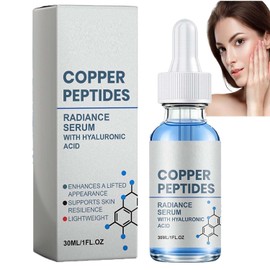 Suero facial péptido cobre, suero péptido cobre cara, sueros estiramiento facial con Ácido hialurónico Sueros faciales anti-aging Estiramiento Hidratante Stretching Objetivos Líneas Arrugas (1pcs)