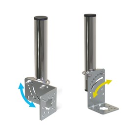 Aimeboost Double 1.5" Diameter Pole Mount Bracket to Wall for Outside Home Antenna 10" Length Mounting Pole Weather Station Antenna Mast Adjustable Angle