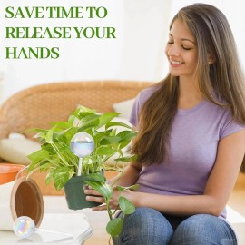 Brand: jiuhexuj Plant Watering Globes - 4 Pack Iridescent Rainbow Gradient Color Clear Glass...