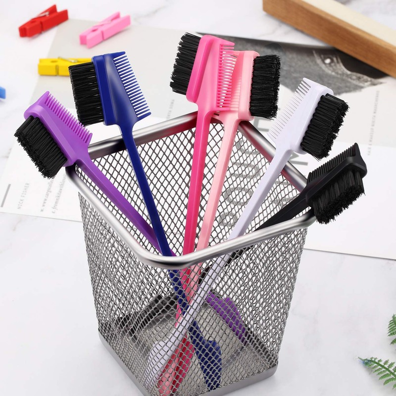 6 Pieces 3 in 1 Hair Edge Brush Double Sided