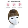 BUYOGET Clip in Fringe Human Hair Extension Natural Light Brown