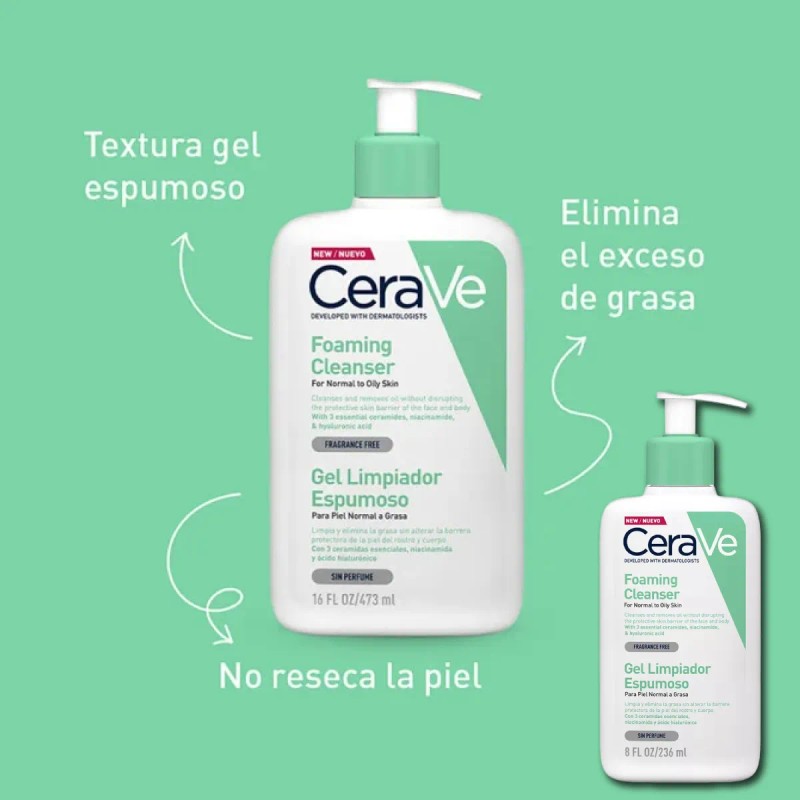 Kit Cerave Gel Limp Espumoso + Crema Anti-rugosidades Cerave