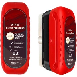 RODISHOMM 2 Stück Ölabweisende Folie für Autoscheiben, Auto Windschutzscheiben Ölfilm-Entferner, Reinigungsbürste für Autoglas, Entfernt Ölfilm, Schmutz und Wasserflecken von Autofenstern
