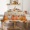 Softalker Autumn Table Cloth Wipe Clean Orange Pumpkin Gingham Tablecloth