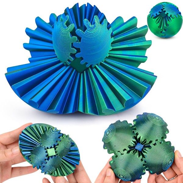 Gear Ball Fidget, 3D Printed Gear Ball Gear Sphere Puzzle