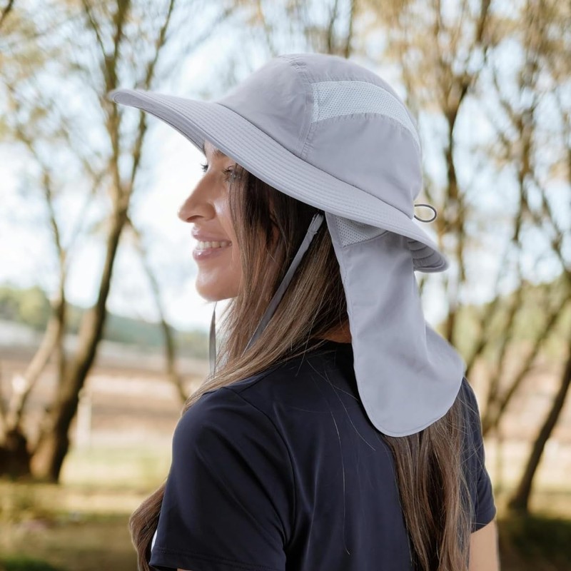 Connectile Outdoor Unisex UPF 50+ Wide Brim Safari Hat Summer