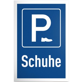 DankeDir! Parking Shoes Plastic Sign 30 x 20 cm Gift Idea Party Decoration Gift Colleagues Friends Party Funny Saying Sign Door Sign Wardrobe Wall Decoration