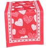 BIUDECO Heart Pattern Tablecloth Valentine's Day Table Runner Kitchen Decor
