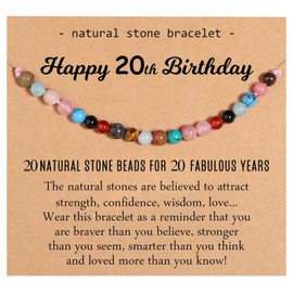 TEVOP 20th Birthday Gifts for Girls, Bead Bracelet 20th Birthday Bracelet Gifts for Teenage Girls, Special Gifts for 20 Year Old Girls