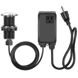 AKEYSRC Garbage Disposal Air Switch Kit, Garbage Disposal Button Brushed Nickel, Sink Top Waste Disposer On/Off Switch, UL Listed Air Switch Compatible with All Garbage Disposals (Chrome Silver)