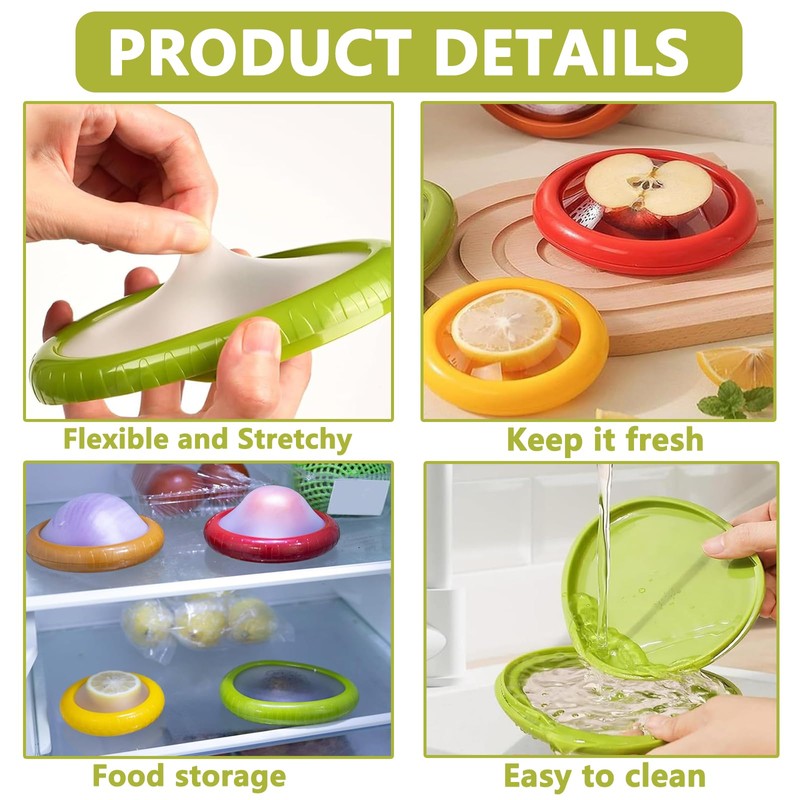BPTZYLN 4 Pcs Stretch Fresh Trays，Stretch Fresh Onion Storage Vegetable