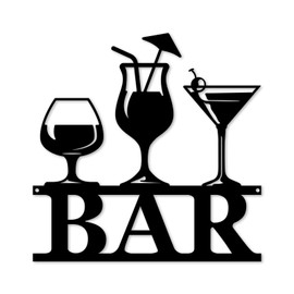 Artinme Bar Signs Metal Bar Wall Decor, Modern Fashion Bar Decorations For The Home,12x12inch Stylish Design