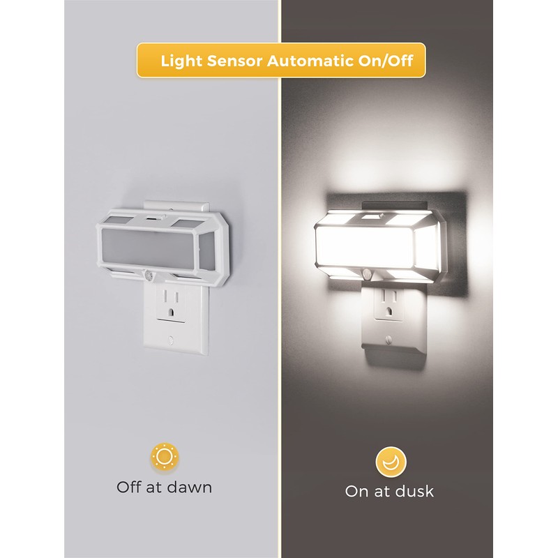 L LOHAS LED Bright Night Lights Plug into Wall, 0-250LM