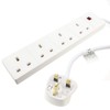 kenable 4 Gang Way UK 13A Trailing Socket Mains Power