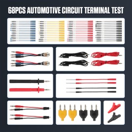 LUTIFIX 68PCS Automotive Circuit Test Leads Kit,Multimeter Terminal Test Leads Kit,Test Leads,Standard Probes,Alligator Clip,Banana Plug Adapters,SRS Connector
