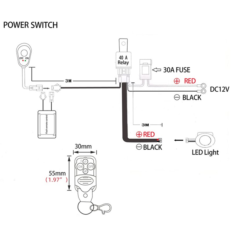 STDYSUN LED Work Lights Bar Remote Wiring Harness Kit 1