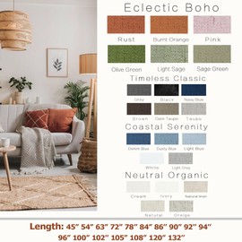 KOUFALL Bohemian Curtains for Living Room,Back Tab Terracotta Boho Farmhouse Linen Blackout Curtain Drapes 90 Inches Long for Bedroom 2 Panels Set,Cool Maximalist Rust Decor